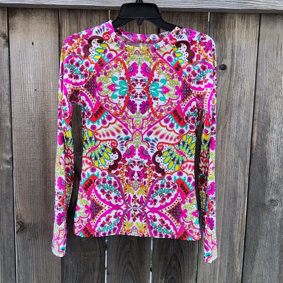 TRINA TURK SWIM Women's Long Sleeve Crewneck Swim Tee - Picture 3 of 5